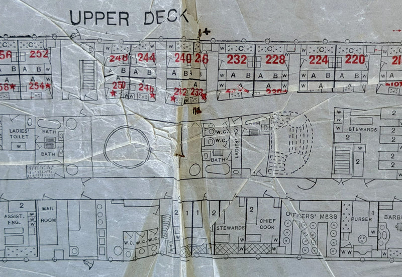 KRONPRINZESSIN CECILIE: 1905 - Rare 1907 deck plan of the OTHER ship