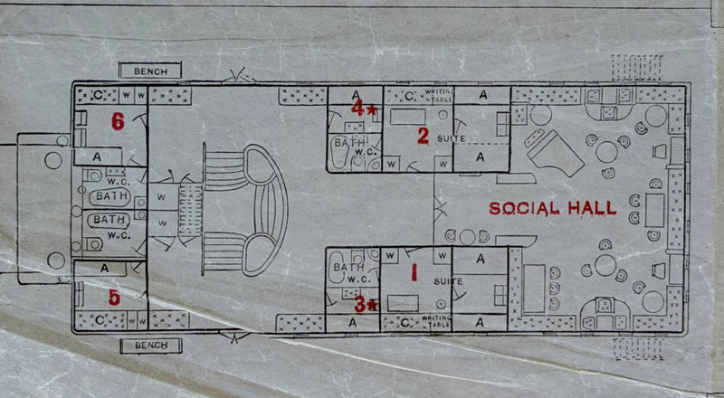 KRONPRINZESSIN CECILIE: 1905 - Rare 1907 deck plan of the OTHER ship