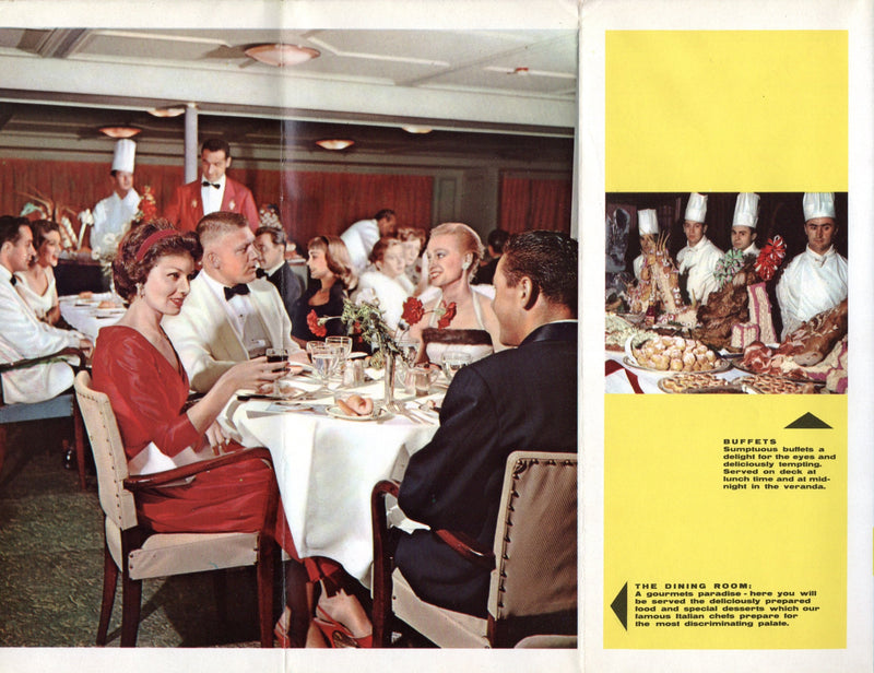 NASSAU: 1924 - Fold-out 1960 cruise brochure w/ deck plans