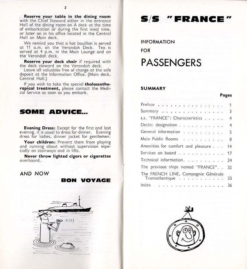 FRANCE: 1962 - First Class passenger info booklet