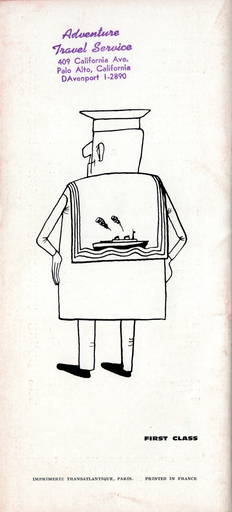 FRANCE: 1962 - First Class passenger info booklet