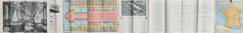 NORMANDIE: 1935 - Famed isometric Cabin (First) Class plan from 1936