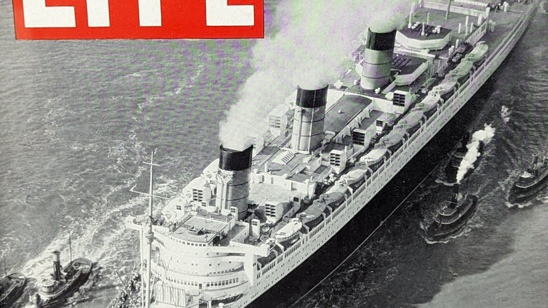 QUEEN MARY: 1936 - Framed original Life Magazine cover from 1937