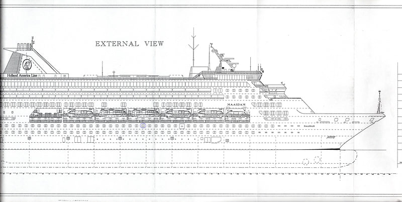 MAASDAM: 1993 - Rare shipyard plan booklet issued to captain w/ 15 fold-out plans