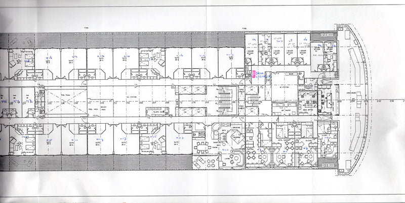 MAASDAM: 1993 - Rare shipyard plan booklet issued to captain w/ 15 fold-out plans