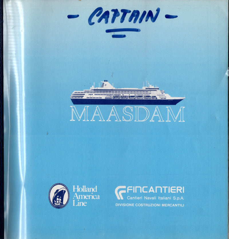 MAASDAM: 1993 - Rare shipyard plan booklet issued to captain w/ 15 fold-out plans