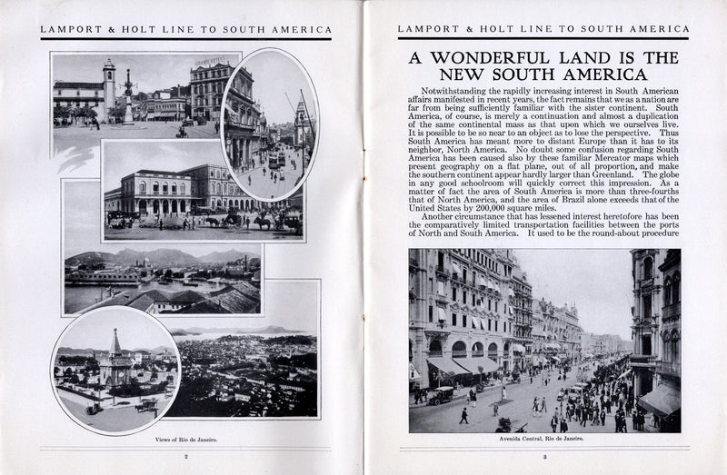VESTRIS: 1912 - 1920s Lamport & Holt fleet & services brochure pre-sinking