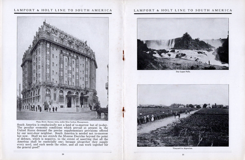VESTRIS: 1912 - 1920s Lamport & Holt fleet & services brochure pre-sinking