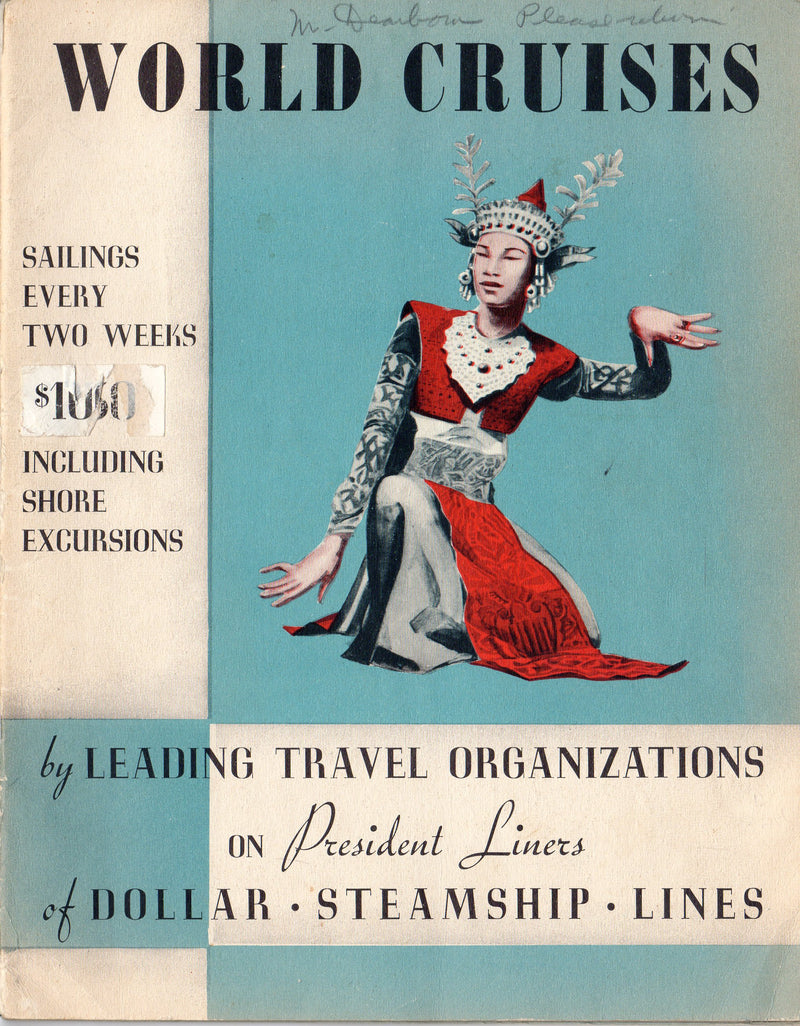Various: pre-war - 1936-38 Dollar Line World Cruise brochure w/ plans & interiors
