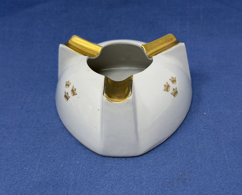 Various Ships - Swedish American Line "cushion" ashtray trimmed in gold