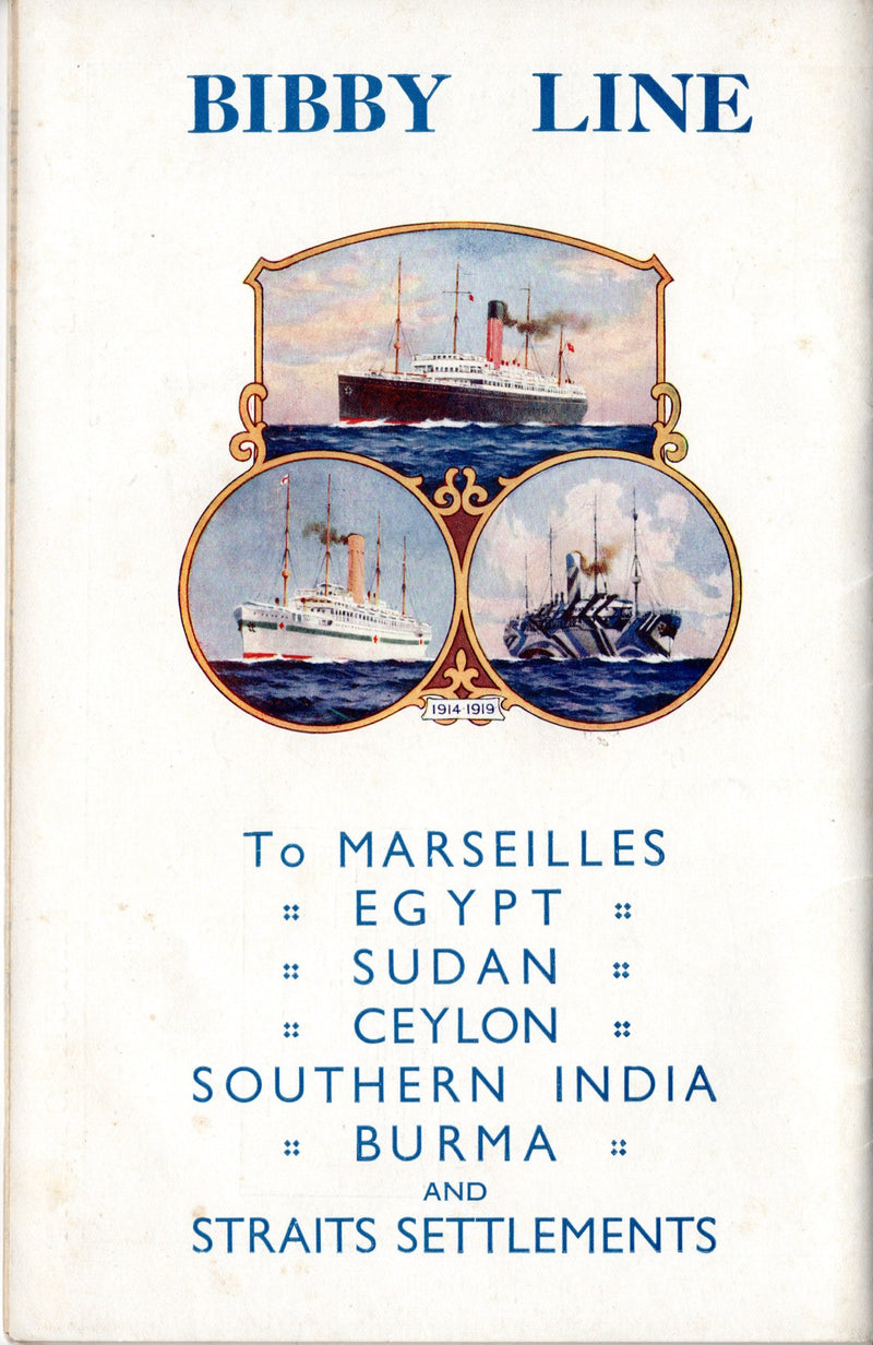 Various: pre-war - Circa 1930 Bibby Line fleet brochure w/ 8 fold-out deck plans