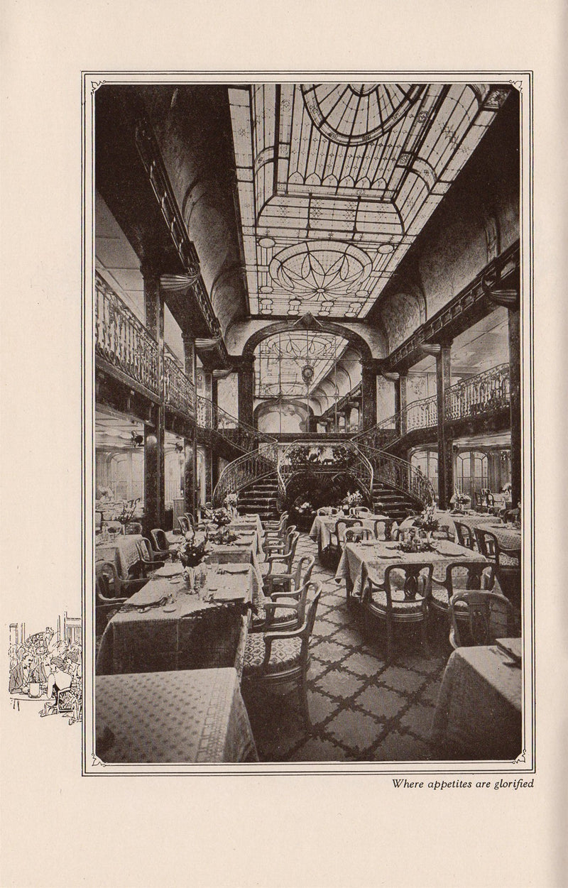 PARIS: 1921 - First Class dinner menu from 1936