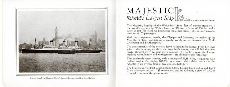 MAJESTIC: 1922 - Snazzy First Class interiors brochure