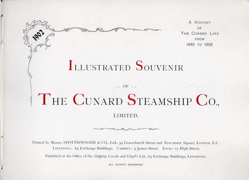 Various: pre-war - 1902 Cunard "Illustrated Souvenir" w/ 114 pages