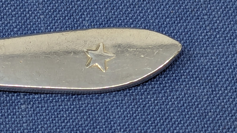 Various: pre-war - Rare White Star Line silverplated pickle fork w/ houseflag