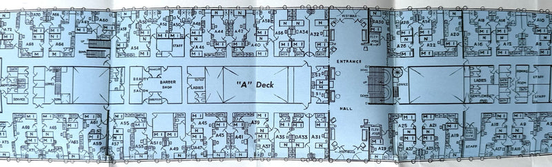 EMPRESS OF SCOTLAND: 1930 - Caribbean cruise brochure w/ plans & pics from 1957