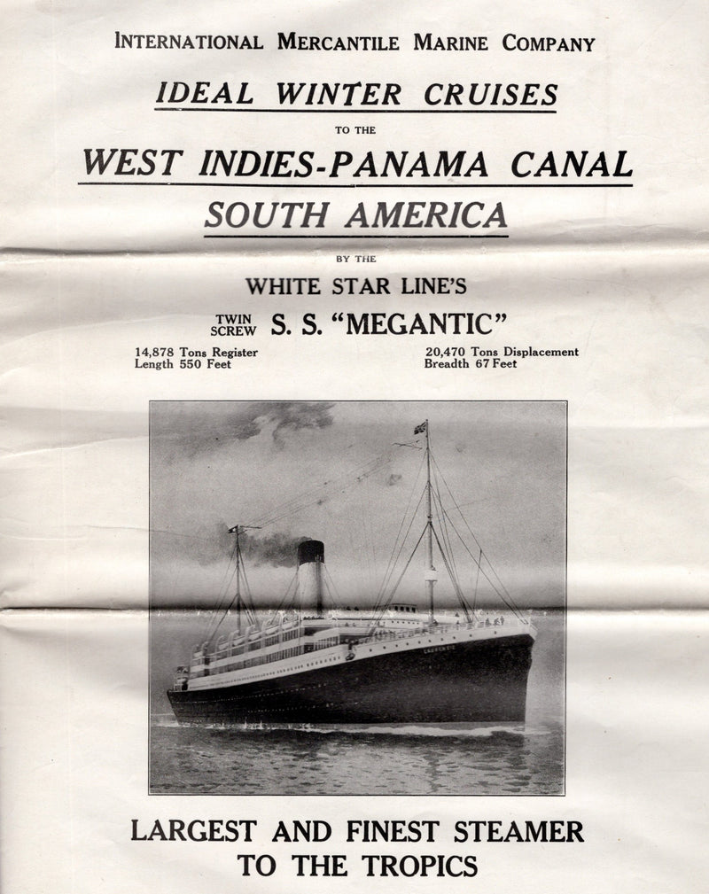 MEGANTIC: 1909 - Cruise plan w/ Cabin & Second from 1921