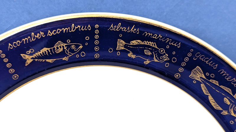 SAGAFJORD & VISTAFJORD - Popular "fish plate" with gold trim