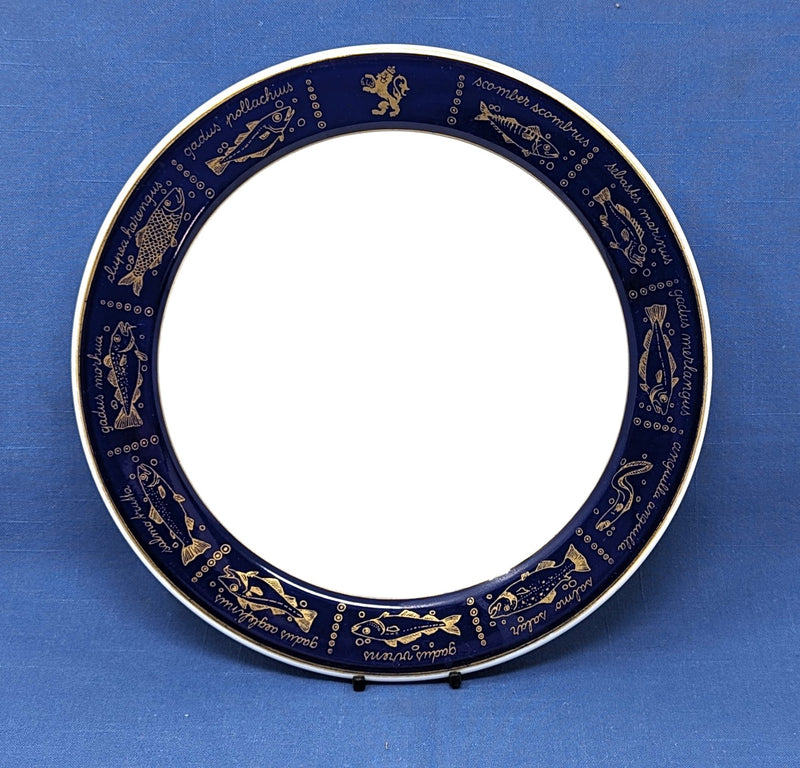 SAGAFJORD & VISTAFJORD - Popular "fish plate" with gold trim
