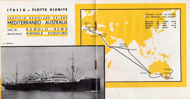 Various: pre-war - 1934 Italian Line Australia fleet interiors brochure - Italian