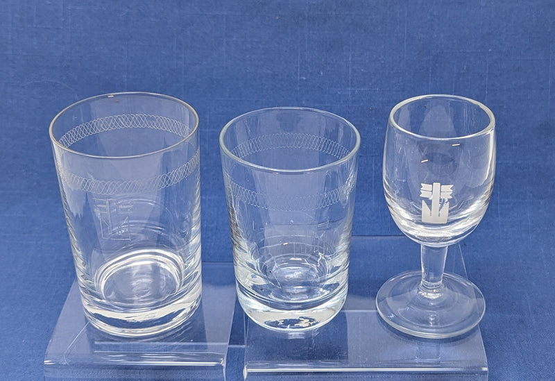 Various Ships - 3 Italian Line glasses w/ anchor logo