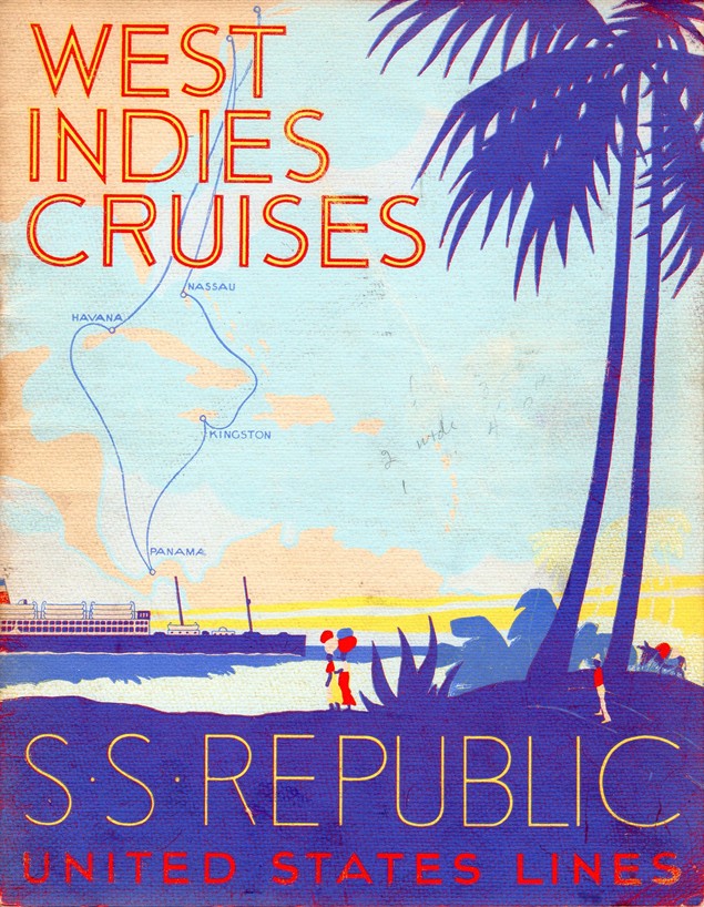 REPUBLIC: 1907 - Large & deluxe 1931 cruise brochure w/ plans & pics