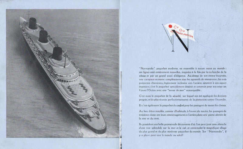 NORMANDIE: 1935 - Deluxe pre-maiden Third Class interiors brochure