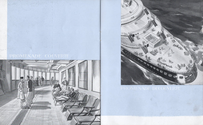 NORMANDIE: 1935 - Deluxe pre-maiden Third Class interiors brochure