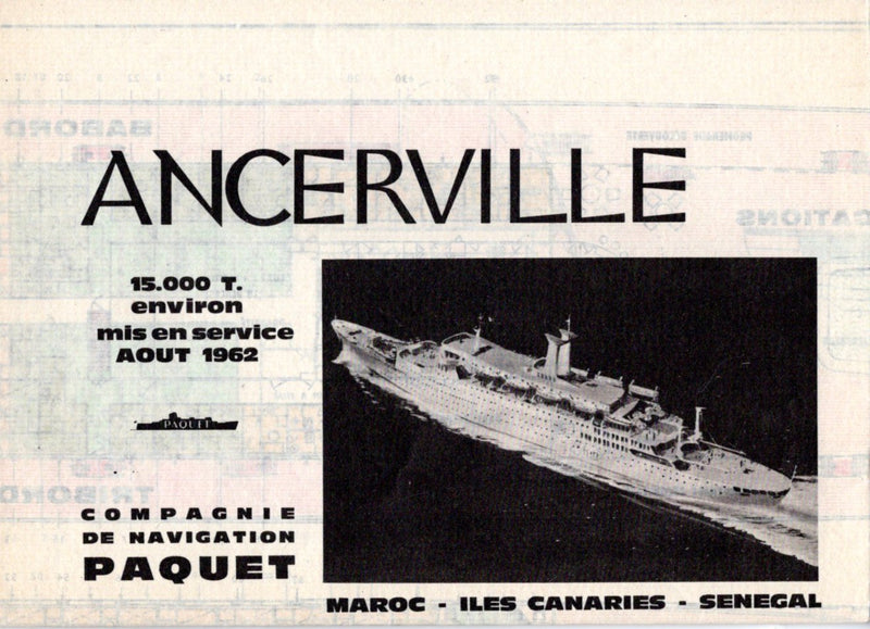 ANCERVILLE: 1962 - Maiden voyage era large deck plan
