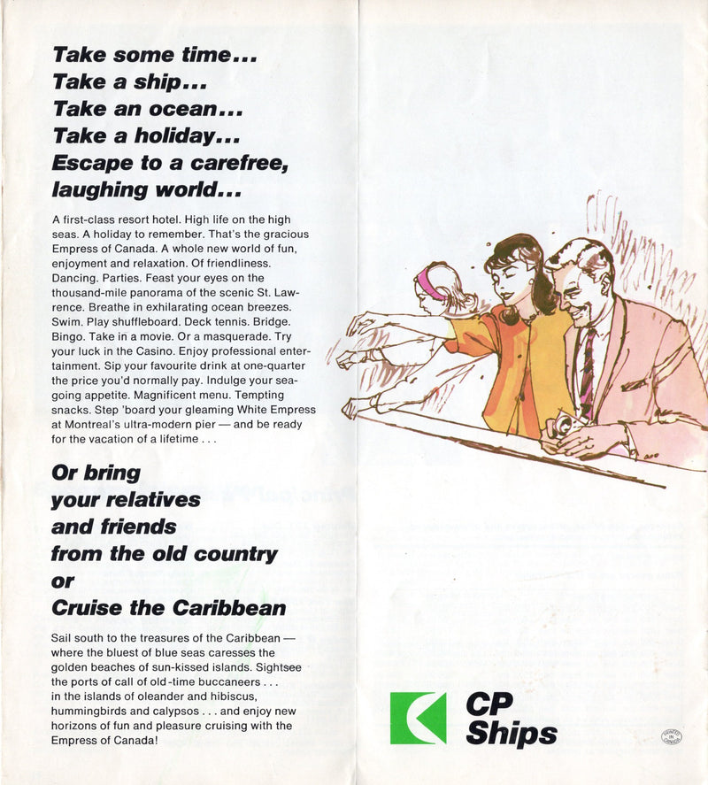 EMPRESS OF CANADA: 1961 - FINAL year schedule & fares brochure