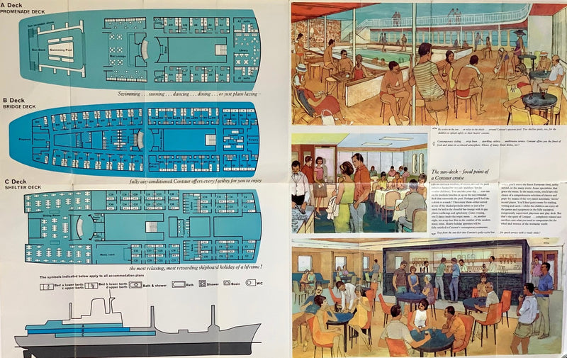 CENTAUR: 1964 - Pre-maiden intro brochure w/ deck plans