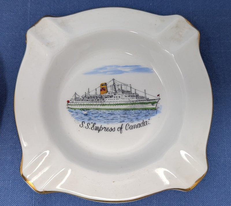 EMPRESS OF ENGLAND & EMPRESS OF CANADA - 2 portrait bone china ashtrays