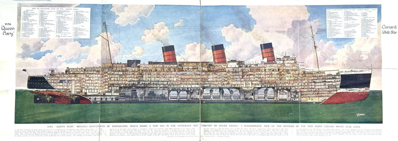 QUEEN MARY: 1936 - Famed 1936 cutaway brochure