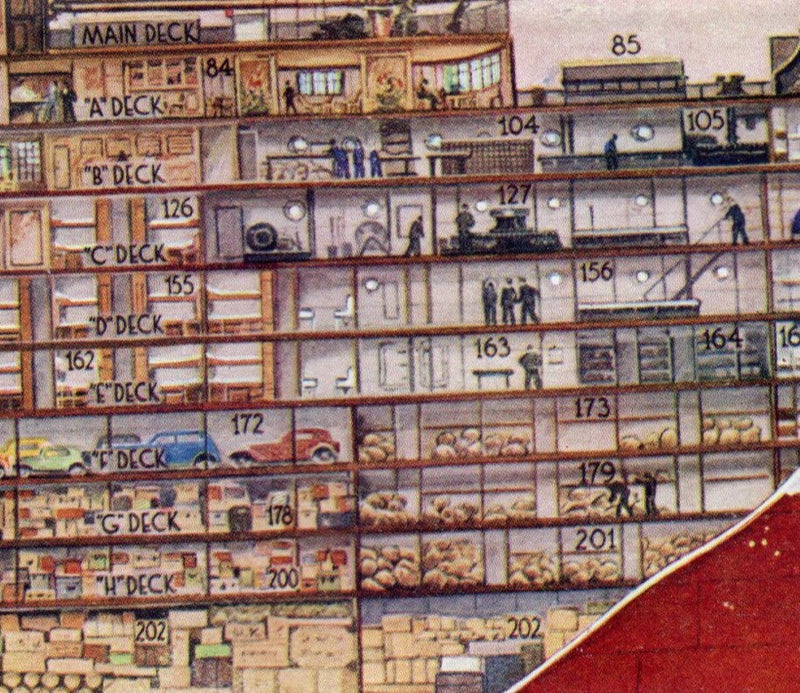 QUEEN MARY: 1936 - Famed 1936 cutaway brochure