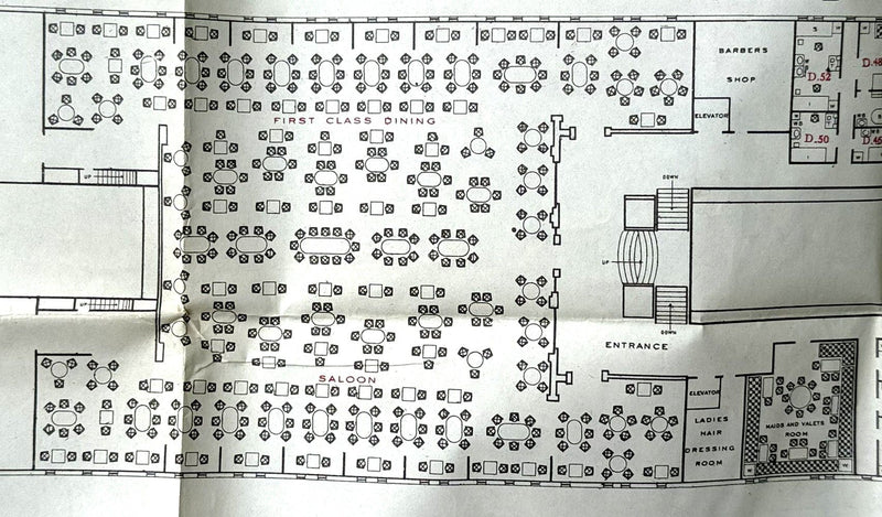 HOMERIC: 1922 - Large First Class deck plan from 1924