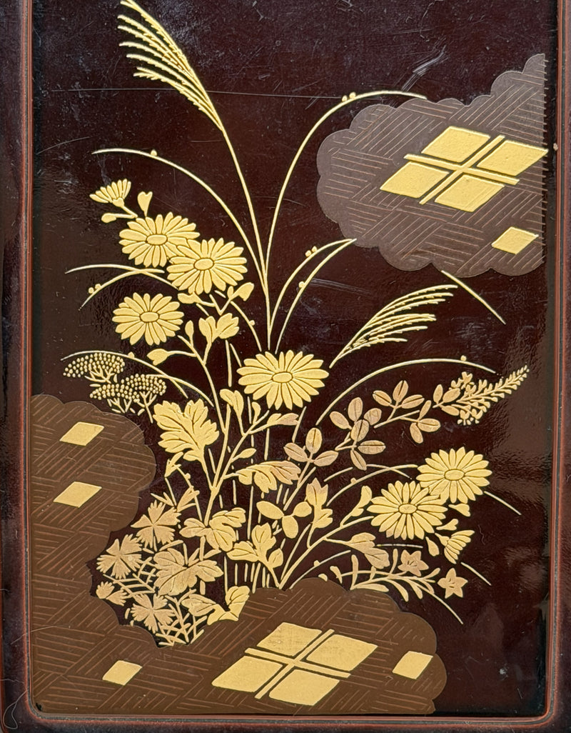 Various Ships - Japan Line souvenir lacquer box w/ gold trim