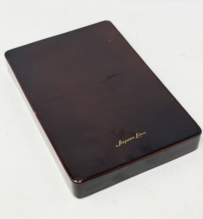 Various Ships - Japan Line souvenir lacquer box w/ gold trim