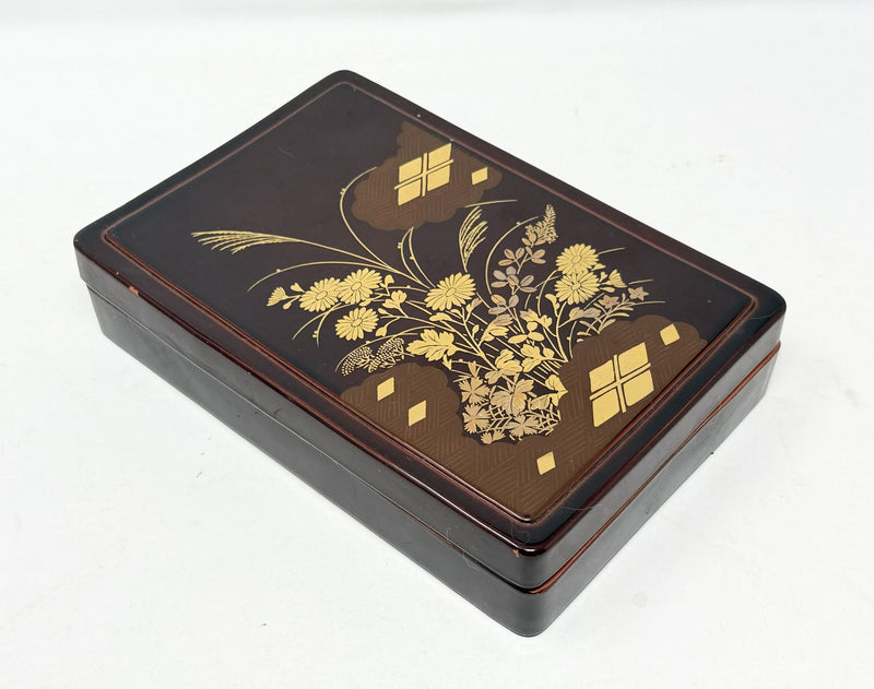 Various Ships - Japan Line souvenir lacquer box w/ gold trim