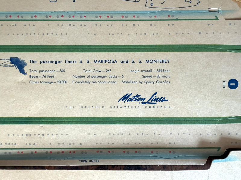 MARIPOSA & MONTEREY: 1952 - Cut-out paper model from gift shop