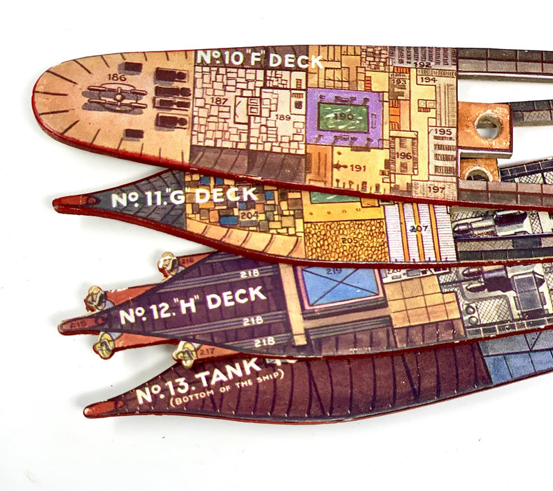 QUEEN MARY: 1936 - Famed Chad Valley "take-to-pieces" model from 1930s