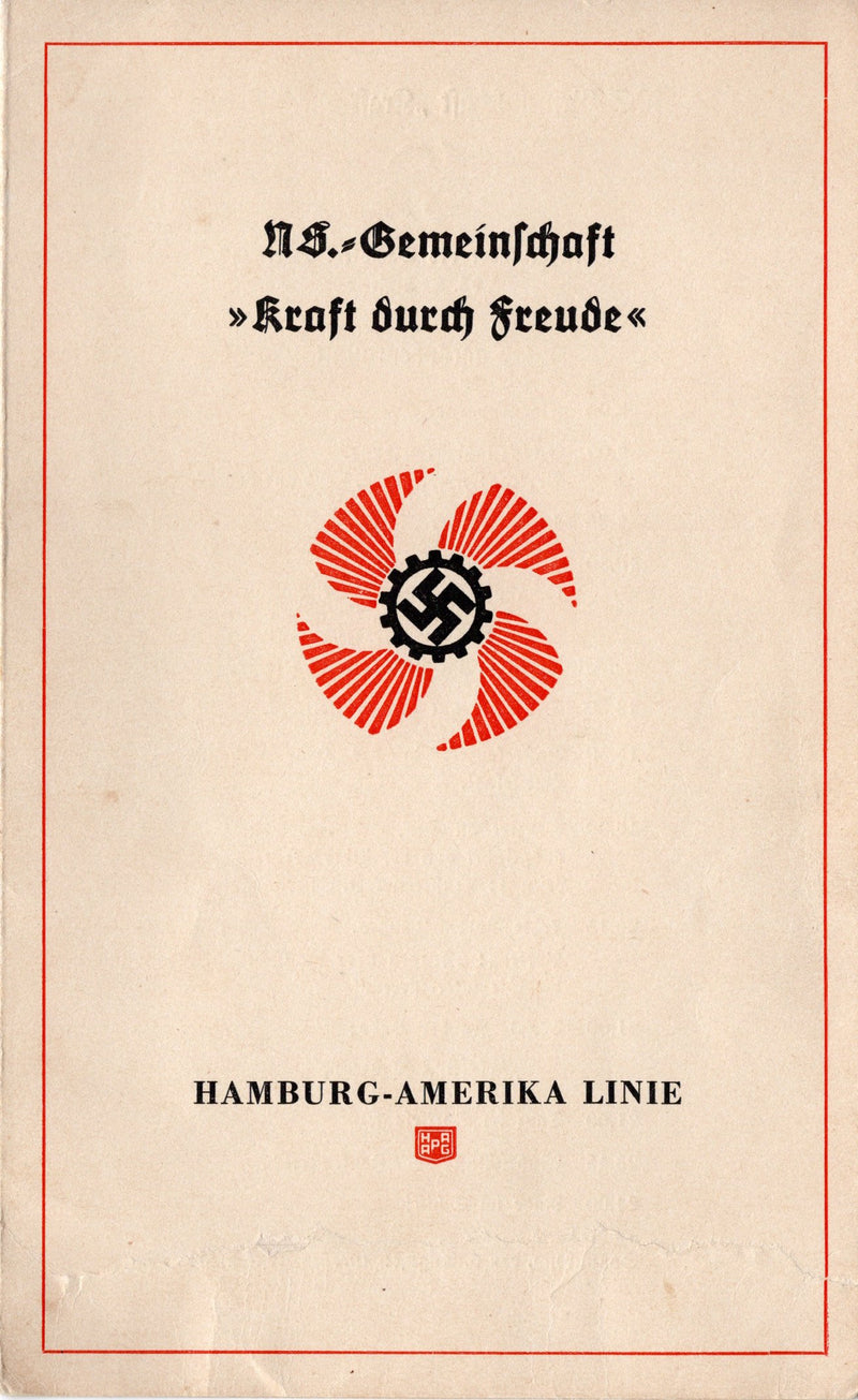 OCEANA: 1913 - KdF program & menu from August 1938 cruise
