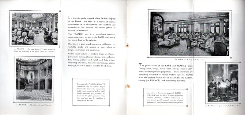 FRANCE & PARIS - Deluxe 1925 First Class interiors brochure