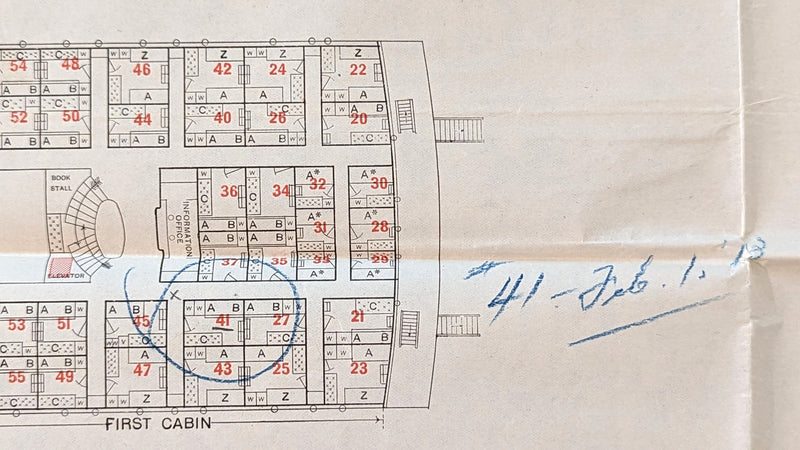 CINCINNATI: 1909 - 3-classes tissue deck plan from 1912