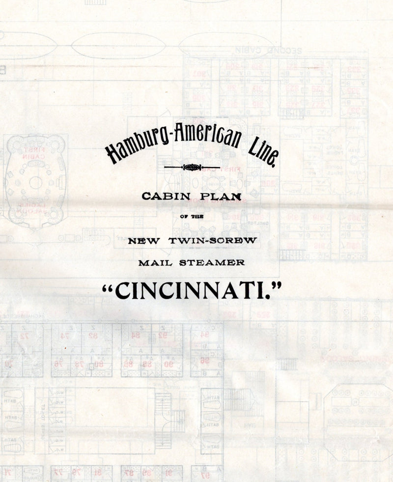 CINCINNATI: 1909 - 3-classes tissue deck plan from 1912