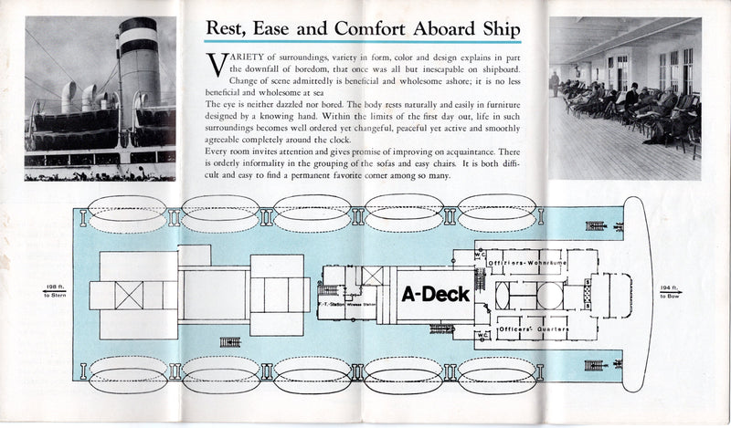 CLEVELAND: 1909 - Deluxe Cabin (First) Class deck plan brochure w/ interiors