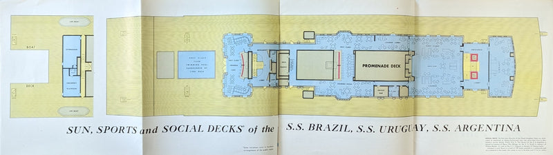 BRAZIL, ARGENTINA & URUGUAY - 1948 deck plan brochure