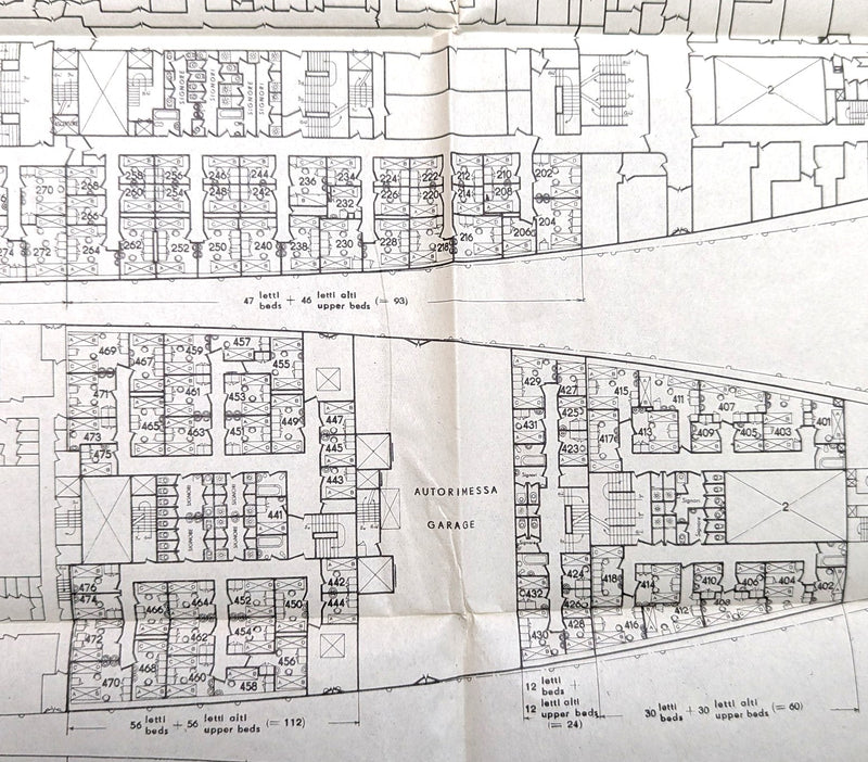 ANDREA DORIA: 1953 - Full ship deck plan from 1954