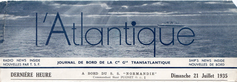 NORMANDIE: 1935 - l'Atlantique dated July 21, 1935