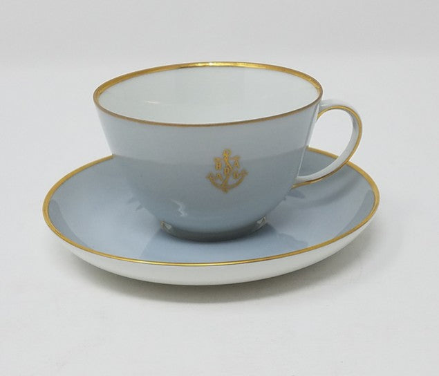 Various: pre-war - Hamburg American Line fine china demi cup & saucer - gray