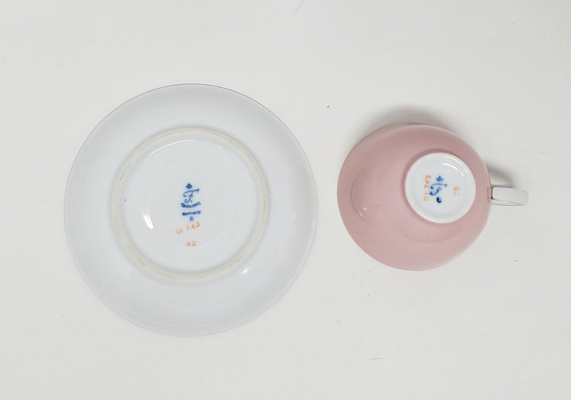 Various: pre-war - Hamburg American Line fine china demi cup & saucer in pink